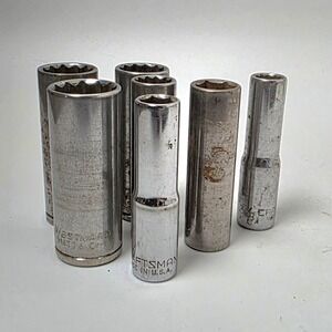 Used Various Deep 3/8 Drive Sockets See Pics for Descriptions #0776